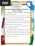 Narrative Report On School Orientation On DCP E