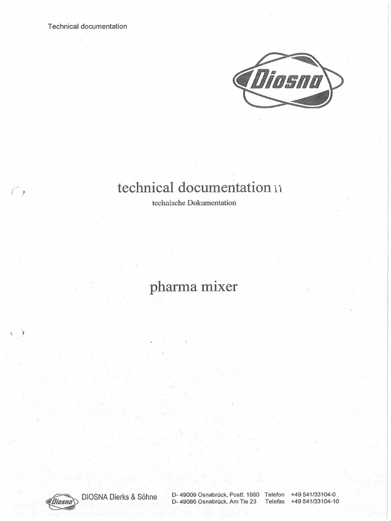Diosna - Documentacao Tecnica 2 - Cópia | PDF