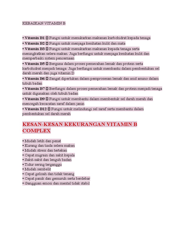Kebaikan Vitamin B PDF