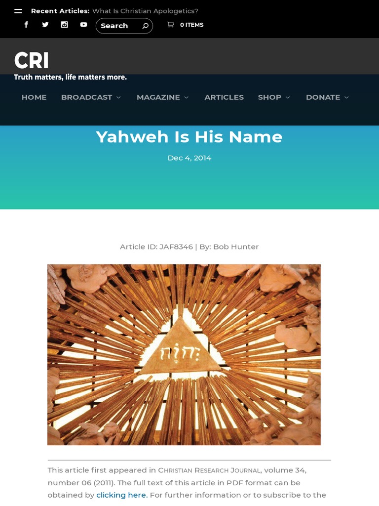 Equip Org Yahweh Name Pdf God The Father Salvation