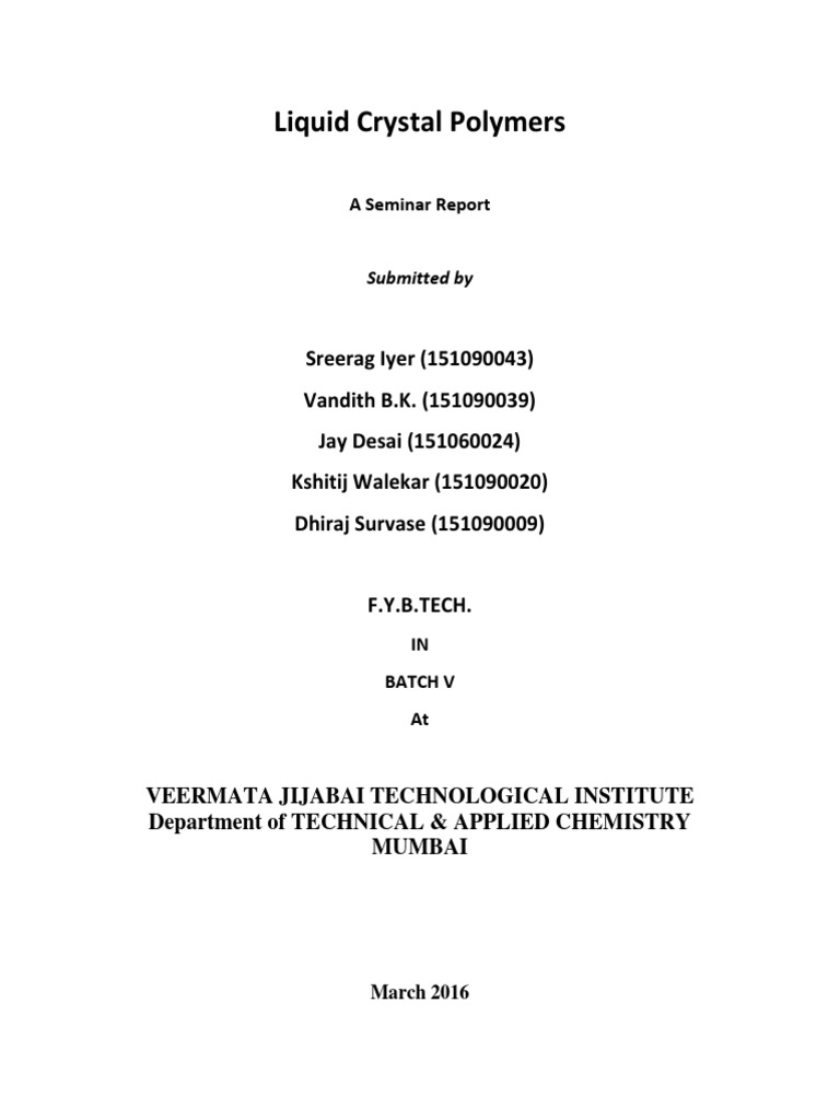 Liquid Crystal Polymers PDF Liquid Crystal Polymers