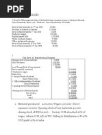 Cost Sheet Problems