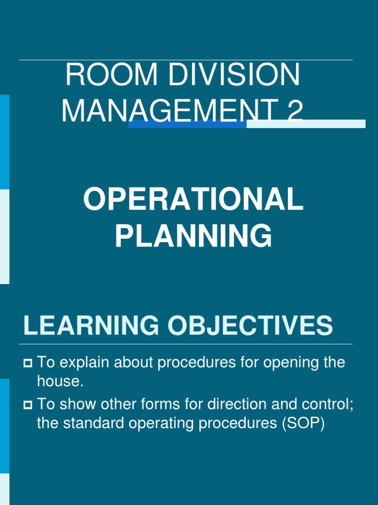 Standard Operating Procedures for Hotel Housekeeping A Comprehensive