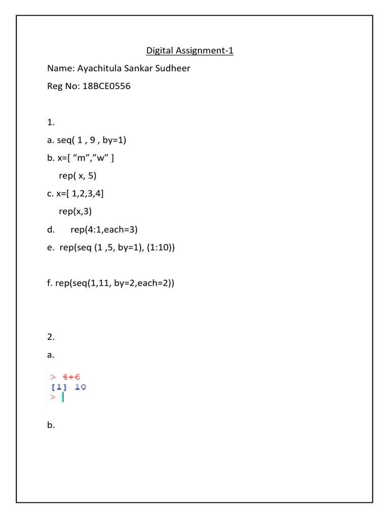 Digital Assignment-1 Name: Ayachitula Sankar Sudheer Reg No: 18BCE0556 ...