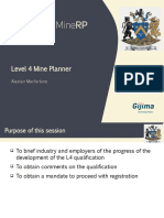 L4 Mine Planner Qualification Progress & Feedback