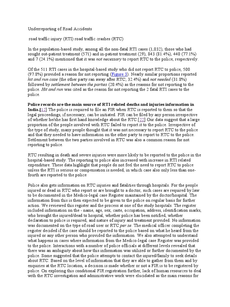 Road Accident Underreporting Insights | PDF | Traffic Collision | Police