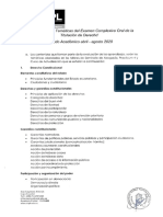 Tematicas Examen Complexivo Oral de La Titulación de Derecho Abril - Agosto 2020