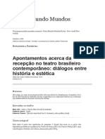 Apontamentos acerca da recepção no teatro brasileiro contemporâneo_ diálogos entre história e estética