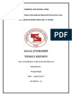 Legal Internship Weekly Reports: Symbiosis Law School, Pune
