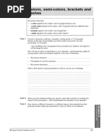 Colons, Semi-Colons, Brackets and Dashes: Worksheet