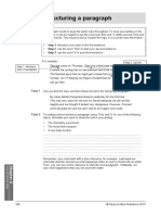 Structuring A Paragraph: Worksheet