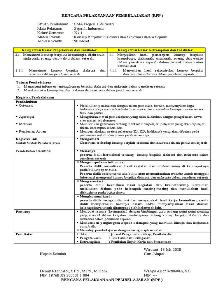 Rpp Sejarah Indo X 1 Pdf