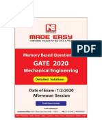 GATE 2020: Mechanical Engineering