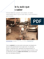 Cosas de Tu Auto Que Deberías Saber