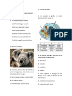 Examen de Ciencias Naturales 4