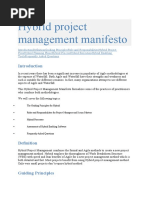 Hybrid Project Management Manifesto