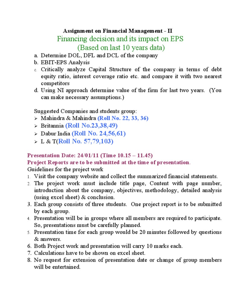 FM Assignment | PDF