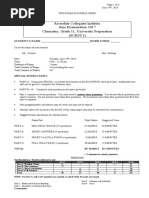 SCH3U June 2018 Exam REVIEW