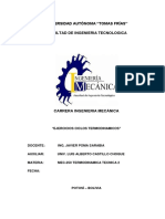 Ciclos termodinámicos ejercicios ingeniería mecánica