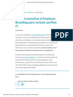 Por Qué Necesitas El Employer Branding para Reclutar Perfiles IT PDF