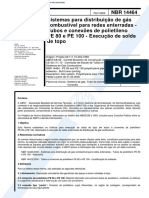 14464-Sistemas Para Distribuicao de Gas Combustivel Para Redes Enterradas Tubos Polietileno (Exec de Solda de topo)