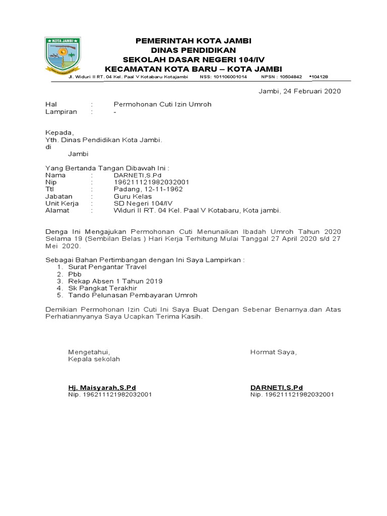 Surat Izin Umroh Darneti | PDF