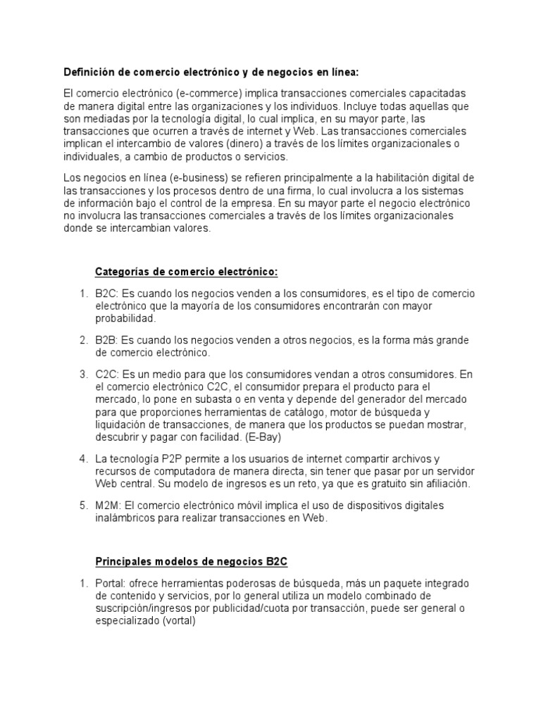 Folleto Ecommerce - Modelos de Comercio Electrónico | PDF | Comercio ...