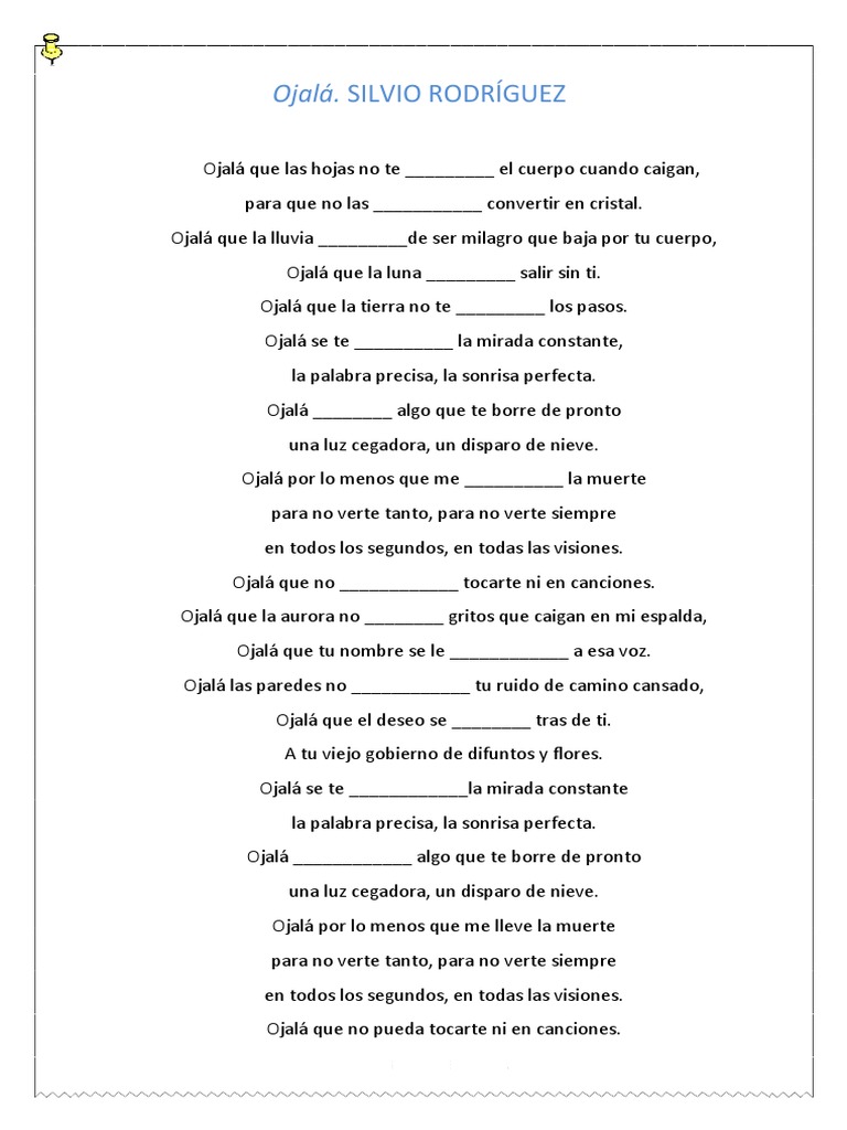 Ojala Letra PDF PDF