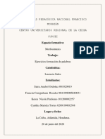 Formación palabras ejercicios morfosintaxis