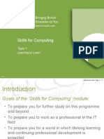 Skills For Computing: Topic 1: Learning To Learn