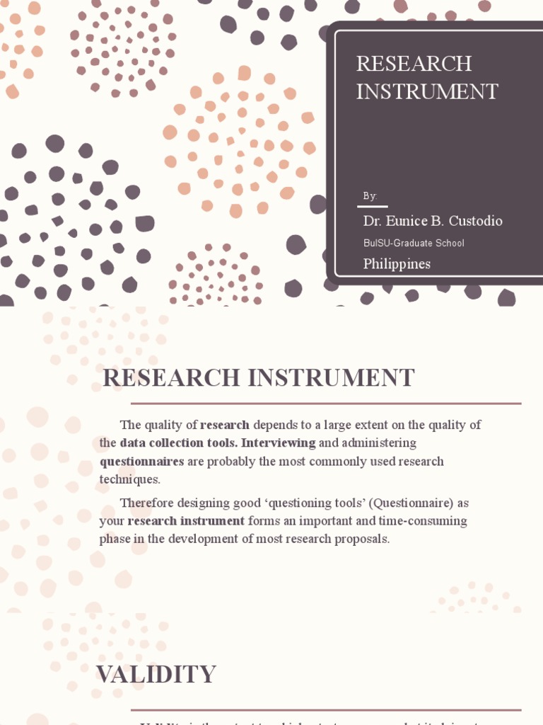 Research Instrument Validity & Reliability | PDF | Validity (Statistics ...
