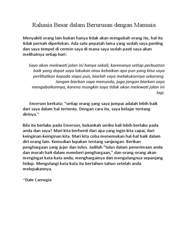 Kebaikan dan Penghargaan Tulus | PDF