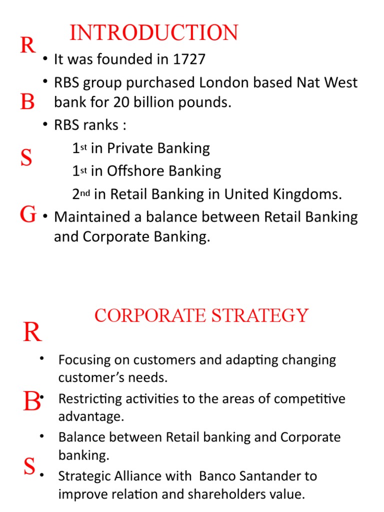 RBS Group: Strategy and Achievements | PDF