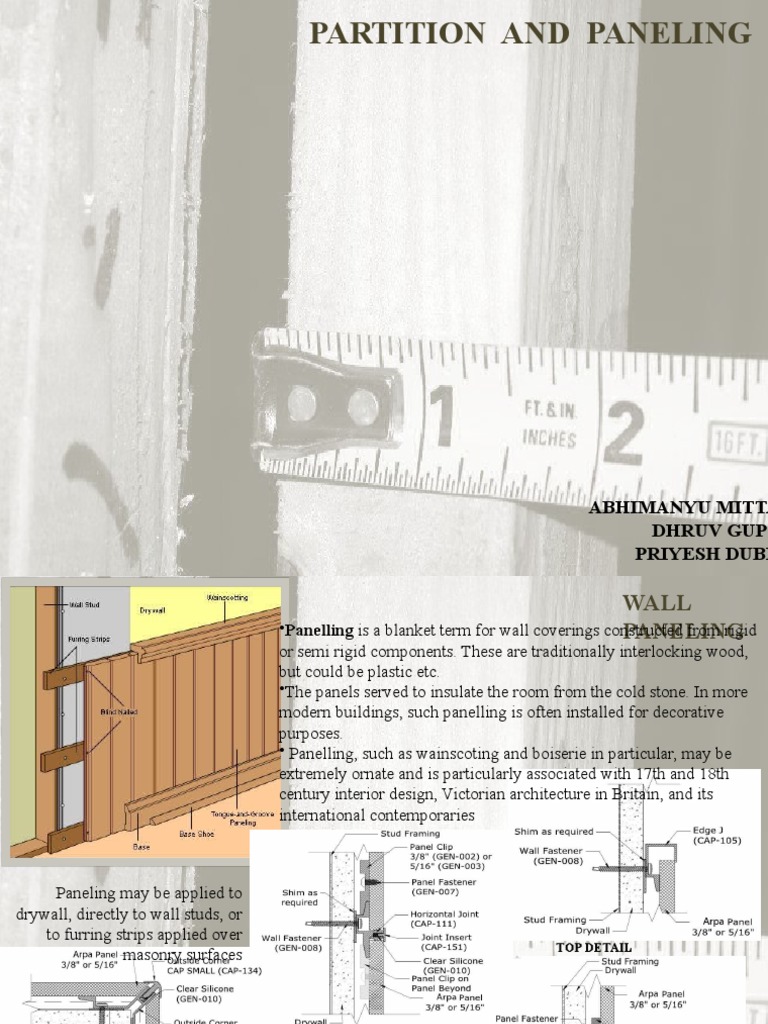 Partition and Paneling Techniques | PDF | Wood | Wall