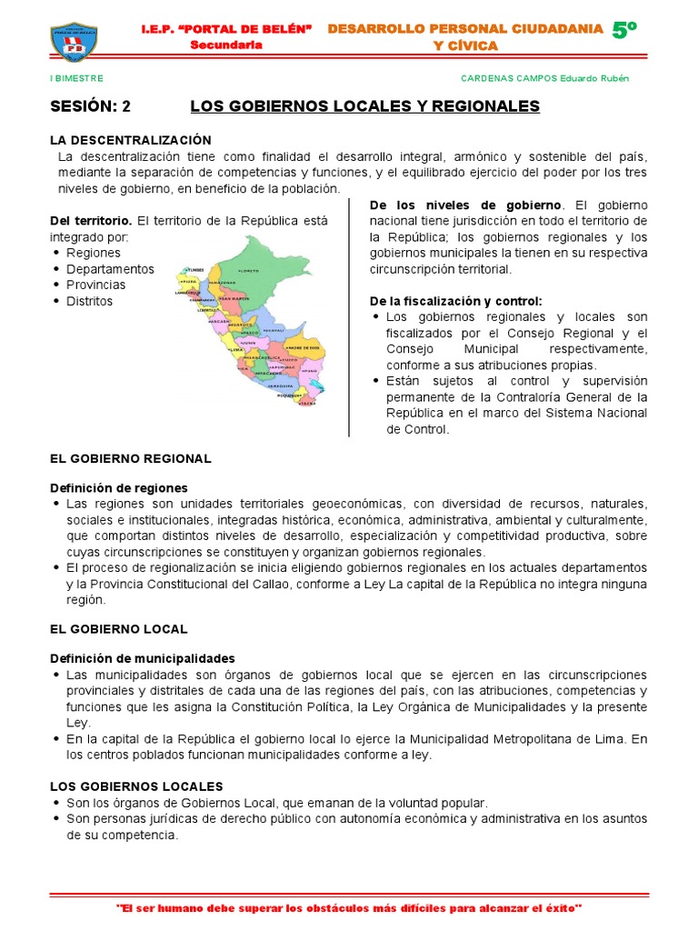 1.gobiernos Locales y Regionales. S1 | PDF | Gobierno local | Alcalde