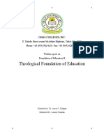 Written Report On Theological Foundation of Education