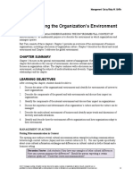 Understanding The Organization's Environment: Chapter Summary