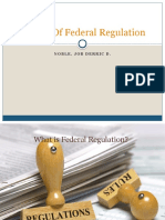 Impact of Federal Regulation: Noble, Job Derric D