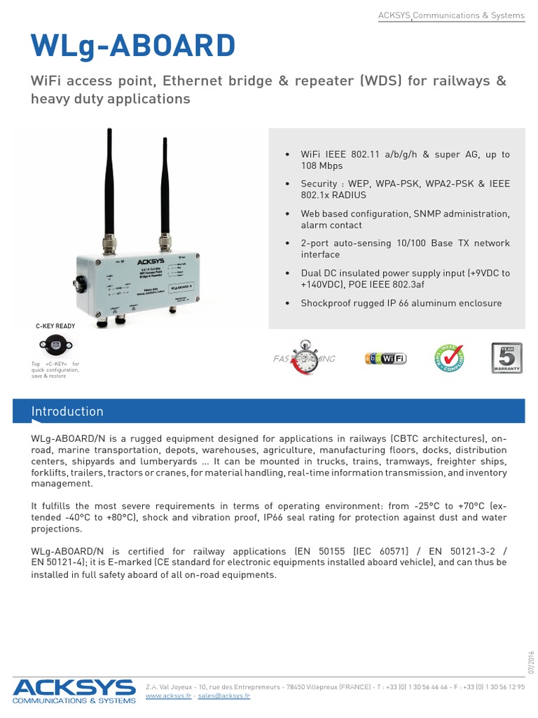 Wlg-Aboard: Wifi Access Point, Ethernet Bridge & Repeater (WDS) For ...