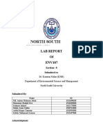 North South Universty: Lab Report of ENV107