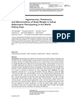 Evaluation of Hypertension, Proteinuria, and Abnormalities of Body Weight in Italian Adolescents Participating in The World Kidney Days