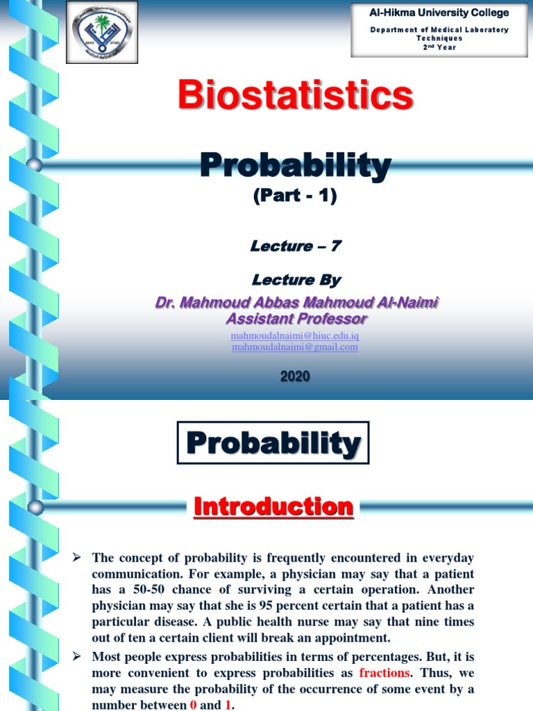 Probability Concepts in Biostatistics | PDF | Bipolar Disorder ...