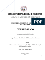 Tesis de Grado: Ingeniería en Gestión de Gobiernos Seccionales