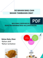 ANALISIS BAHAN BAKU DAN BAHAN TAMBAHAN OBAT