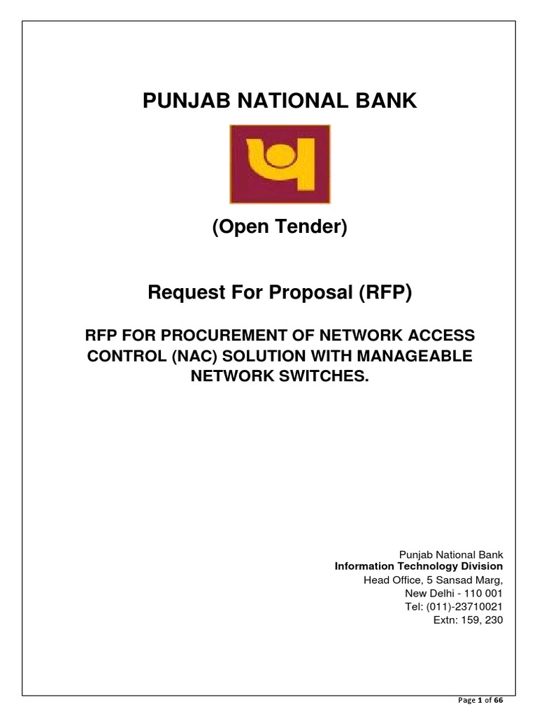 RFP For Procurement of Network Access Control (Nac) Solution With ...