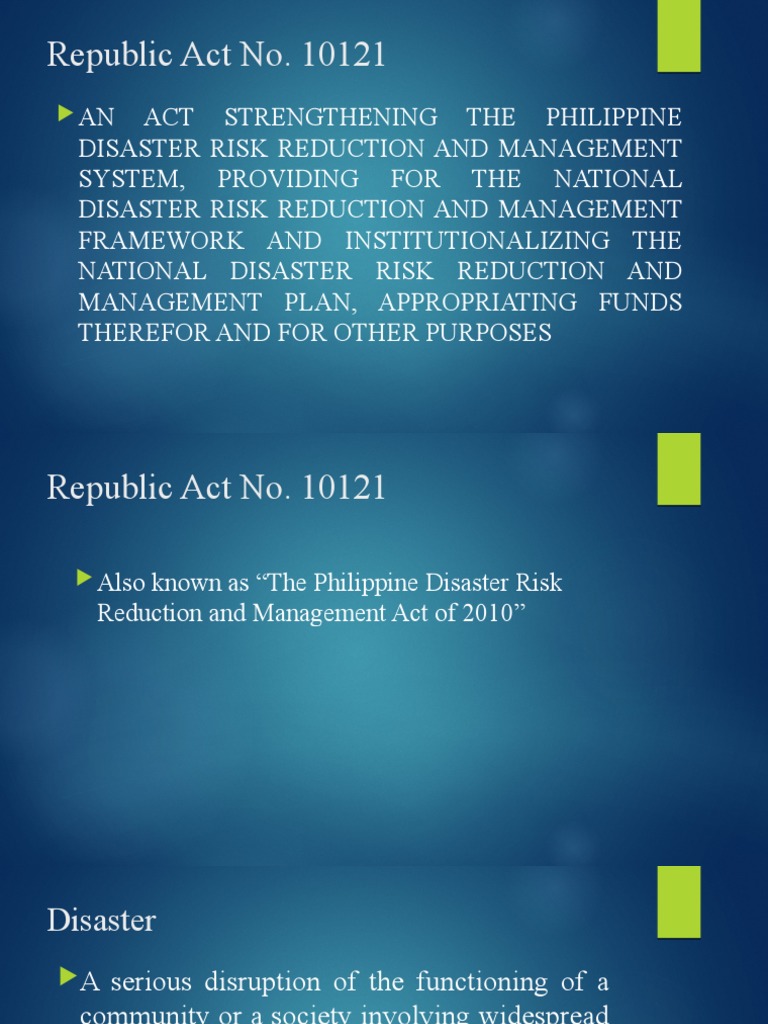 Philippine Disaster Risk Management Act | PDF | Emergency Management ...