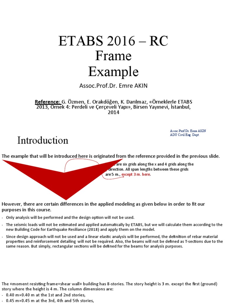 ETABS 2016 RC Frame Modeling Guide | PDF | Bending | Beam (Structure)