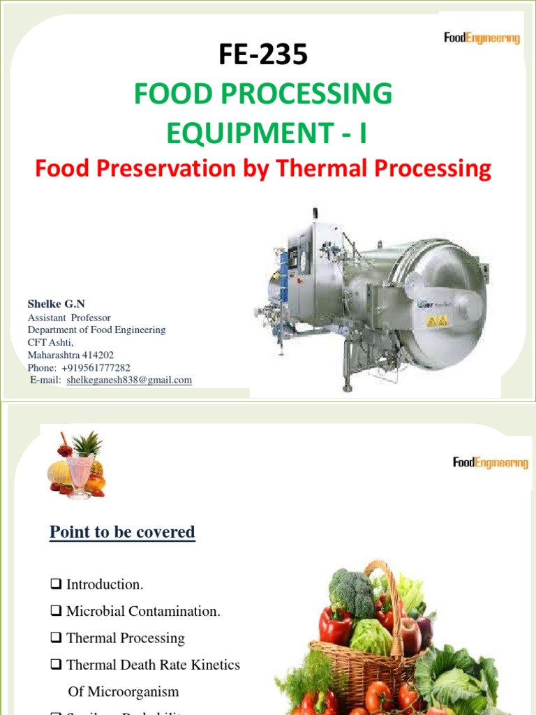 Food Processing Equipment - I | PDF | Sterilization (Microbiology ...