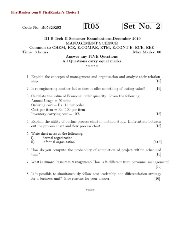 R05 Set No. 2 Write Short Notes On The Following I) Formal