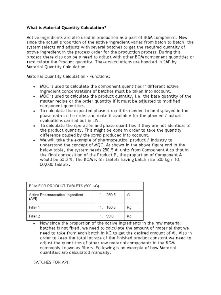 What Is Material Quantity Calculation Download Free PDF Tablet